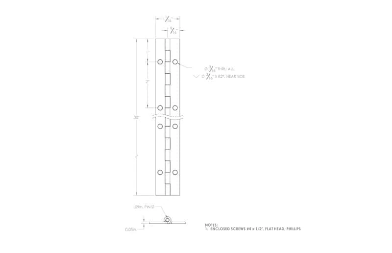 Ace 1 In. W X 30 In. L Bright Brass Brass Continuous Hinge 1 Pk - Image 3