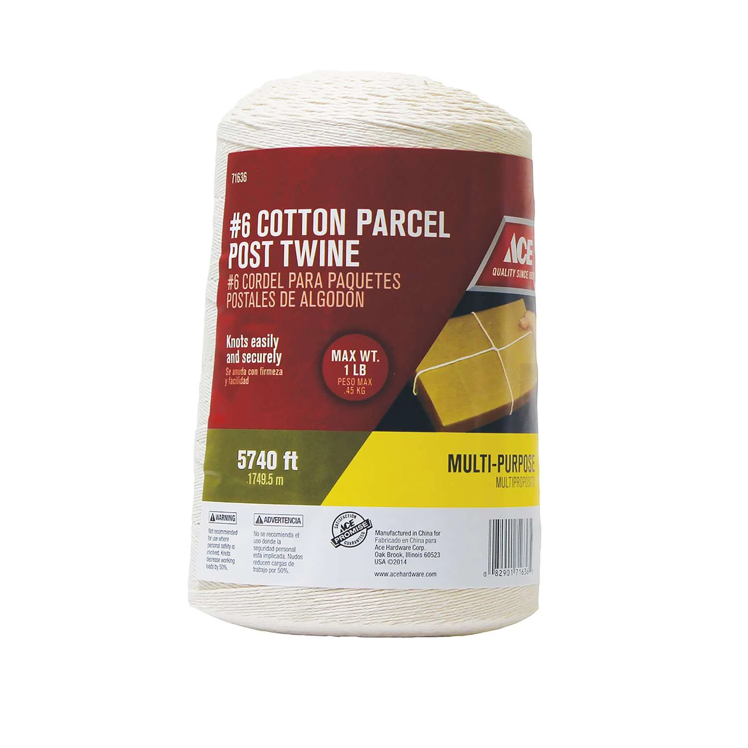 Ace 5740 Ft. L White Twisted Cotton Twine