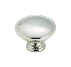 Amerock Allison Round Cabinet Knob 1-5/16 In. D 15/16 In. Brushed Chrome 10 Pk