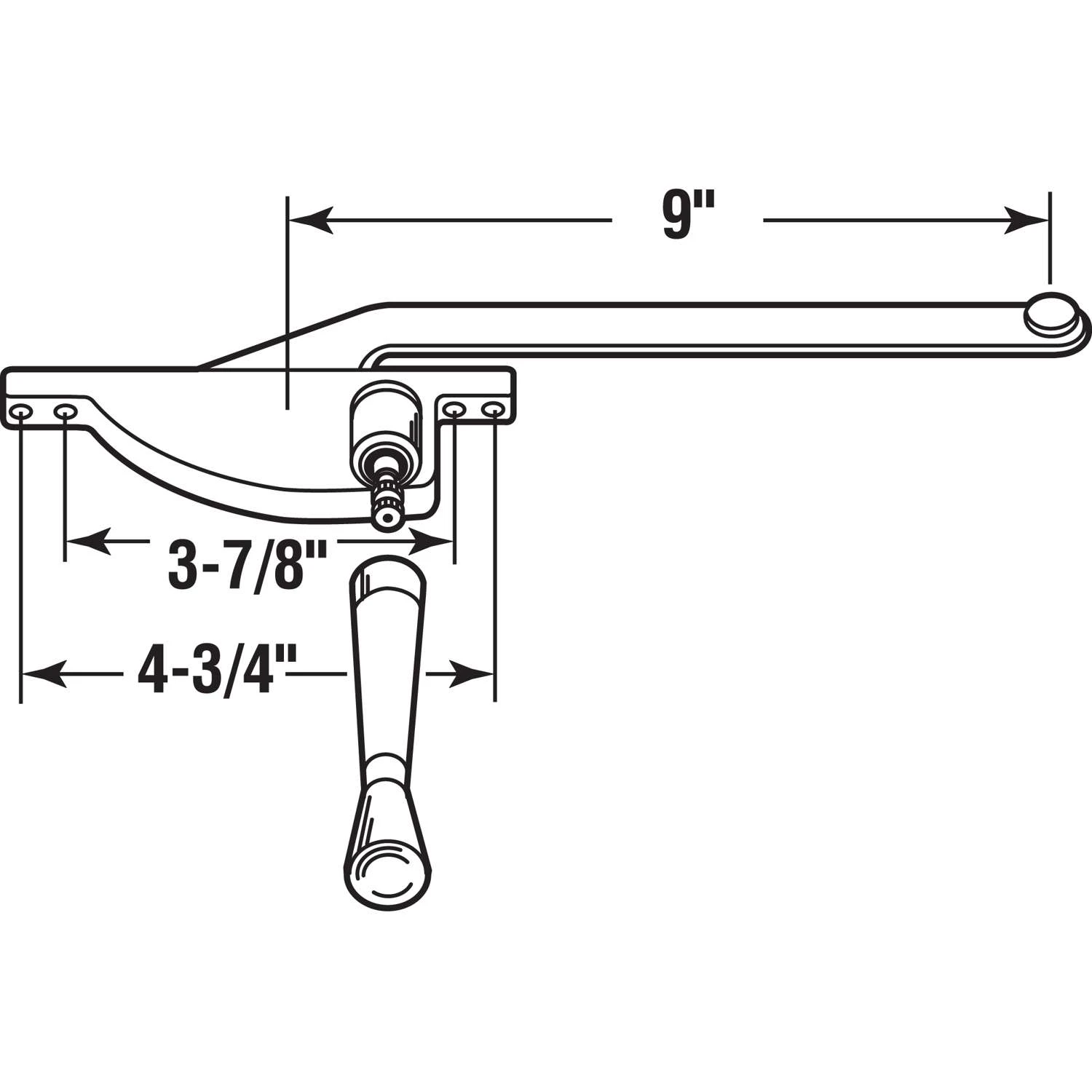 Prime-Line Zinc-Plated Gray Steel Left Single-Arm Casement Window Operator For Steel Framed Windows - Image 2