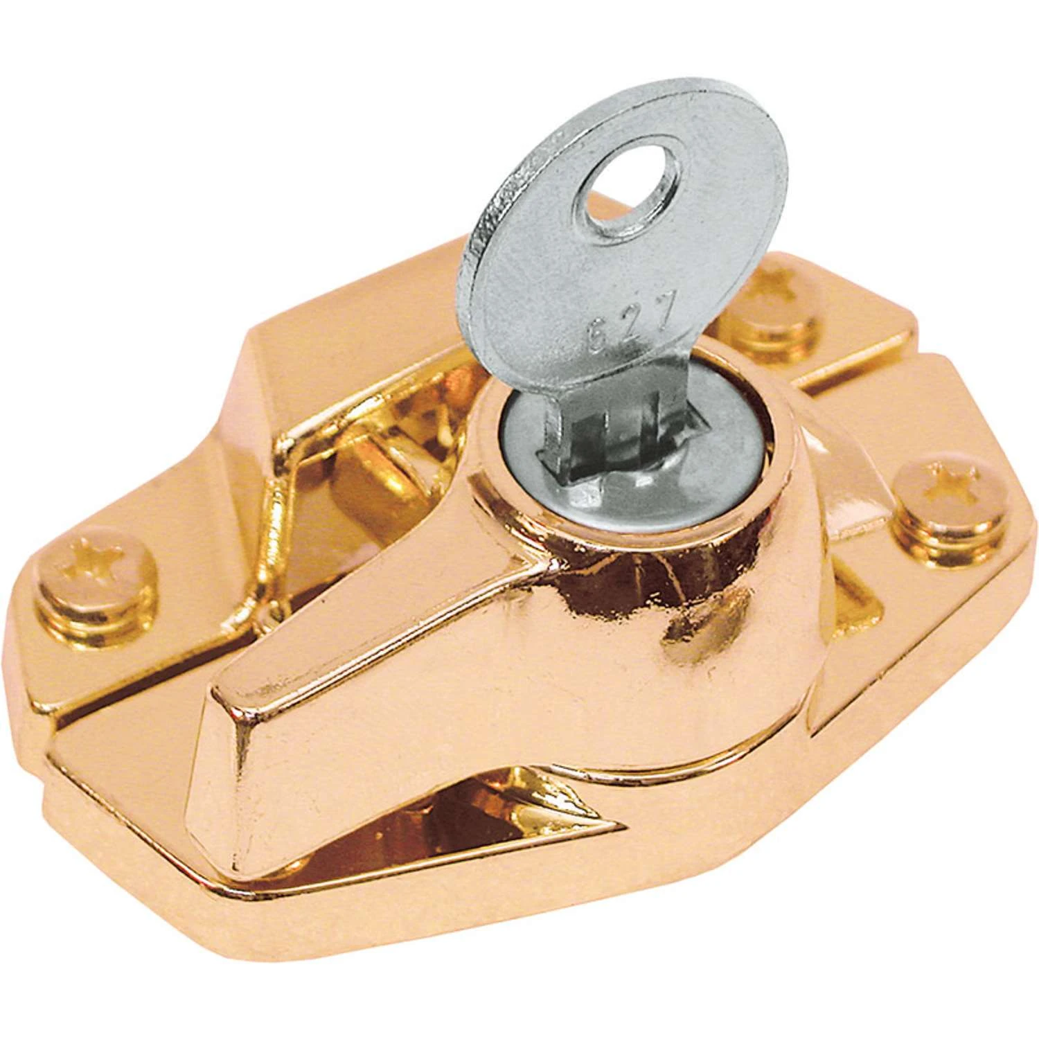 Prime-Line Brass-Plated Gold Die-Cast Zinc Keyed Window Sash Lock 1 Pk