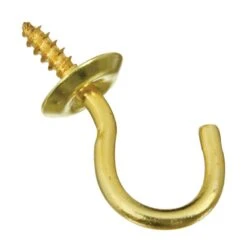 National Hardware Gold Solid Brass 1.14 In. L Cup Hook 10 Lb 50 Pk