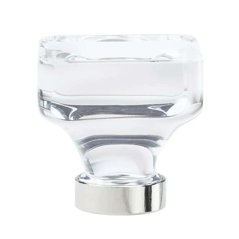 Amerock Glacio Transitional Square Cabinet Knob 1-5/16 In. Polished Nickel 1 Pk