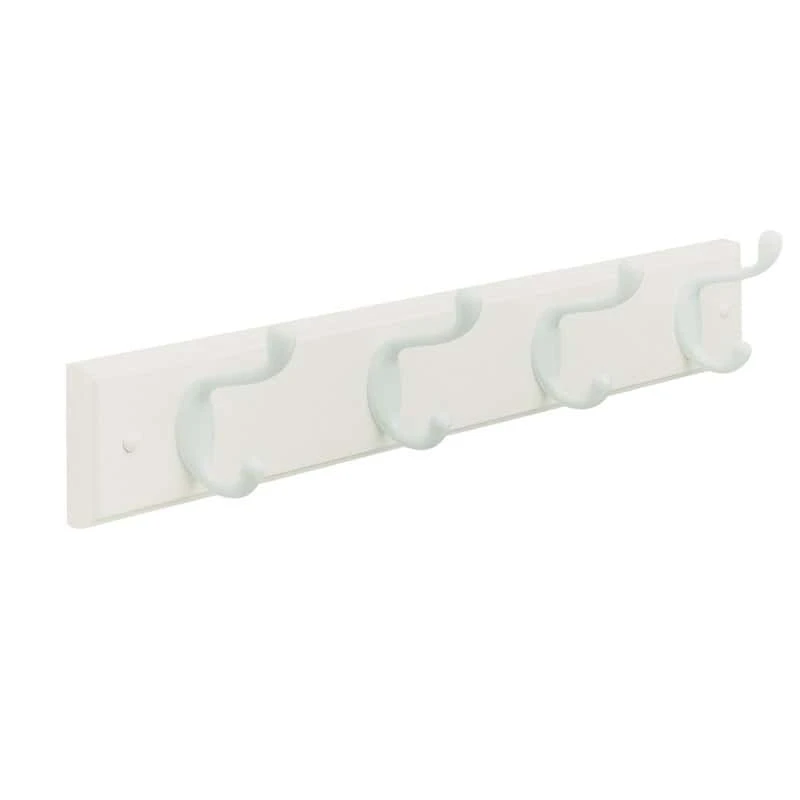 Amerock 18 In. L White Fiberboard/Zinc Medium Hook Rack 1 Pk