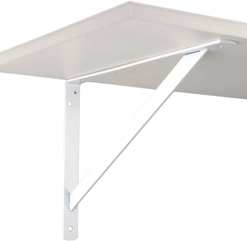 Knape & Vogt White Steel Bracket N/A Ga. 16 In. L