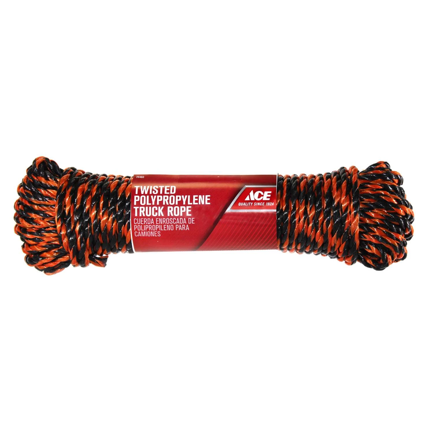 Ace 3/8 In. D X 100 Ft. L Black/Orange Twisted Poly Truck Rope