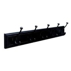 Amerock 27 In. L Mahogany/Oil Rubbed Bronze Fiberboard/Zinc Medium Hook Rack 1 Pk