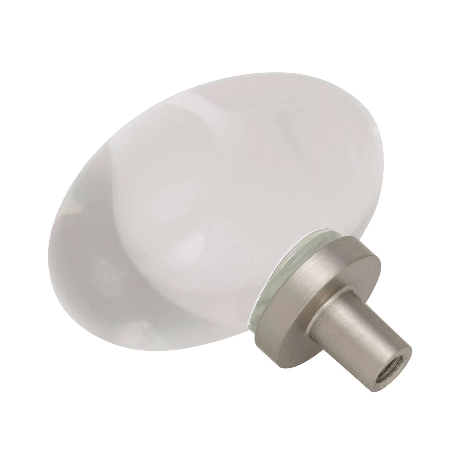 Amerock Glacio Oval Cabinet Knob 1-3/16 In. Satin Nickel 1 Pk - Image 3