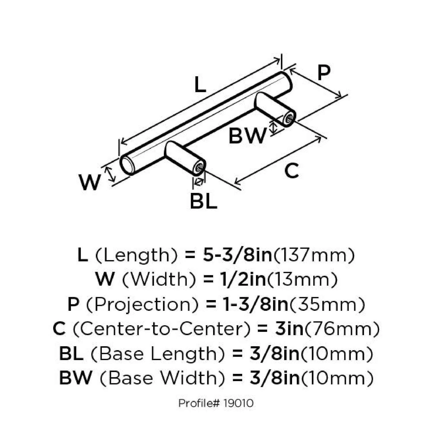 Amerock Bar Cabinet Pull 3 In. Oil-Rubbed Bronze 5 Pk - Image 5