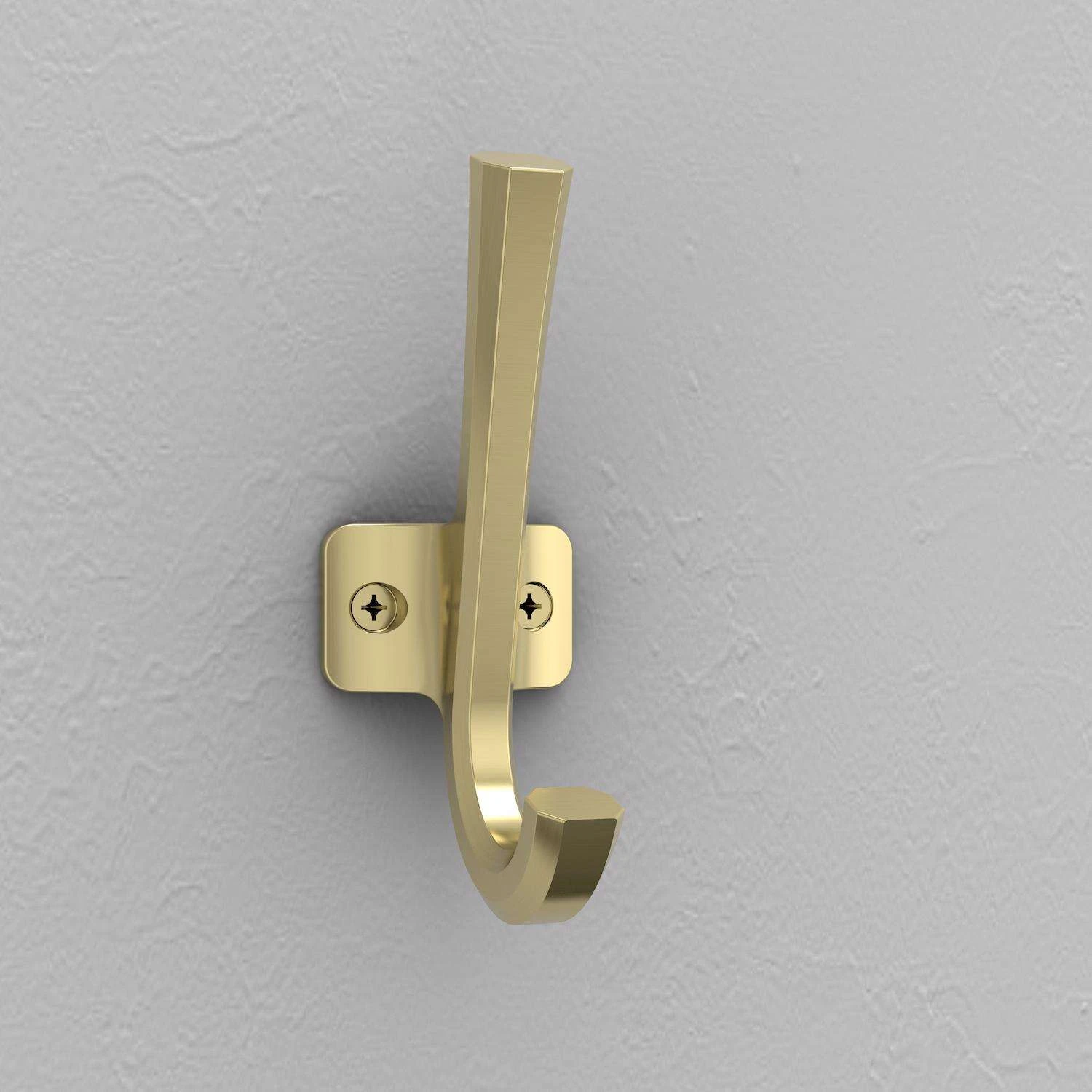 National Hardware Powell Medium Brushed Gold Aluminum 4-15/16 In. L Angled Hook 60 Lb 1 Pk - Image 4