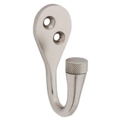 National Hardware Powell Medium Satin Nickel Silver Aluminum 2-5/8 In. L Knurled Hook 60 Lb 1 Pk