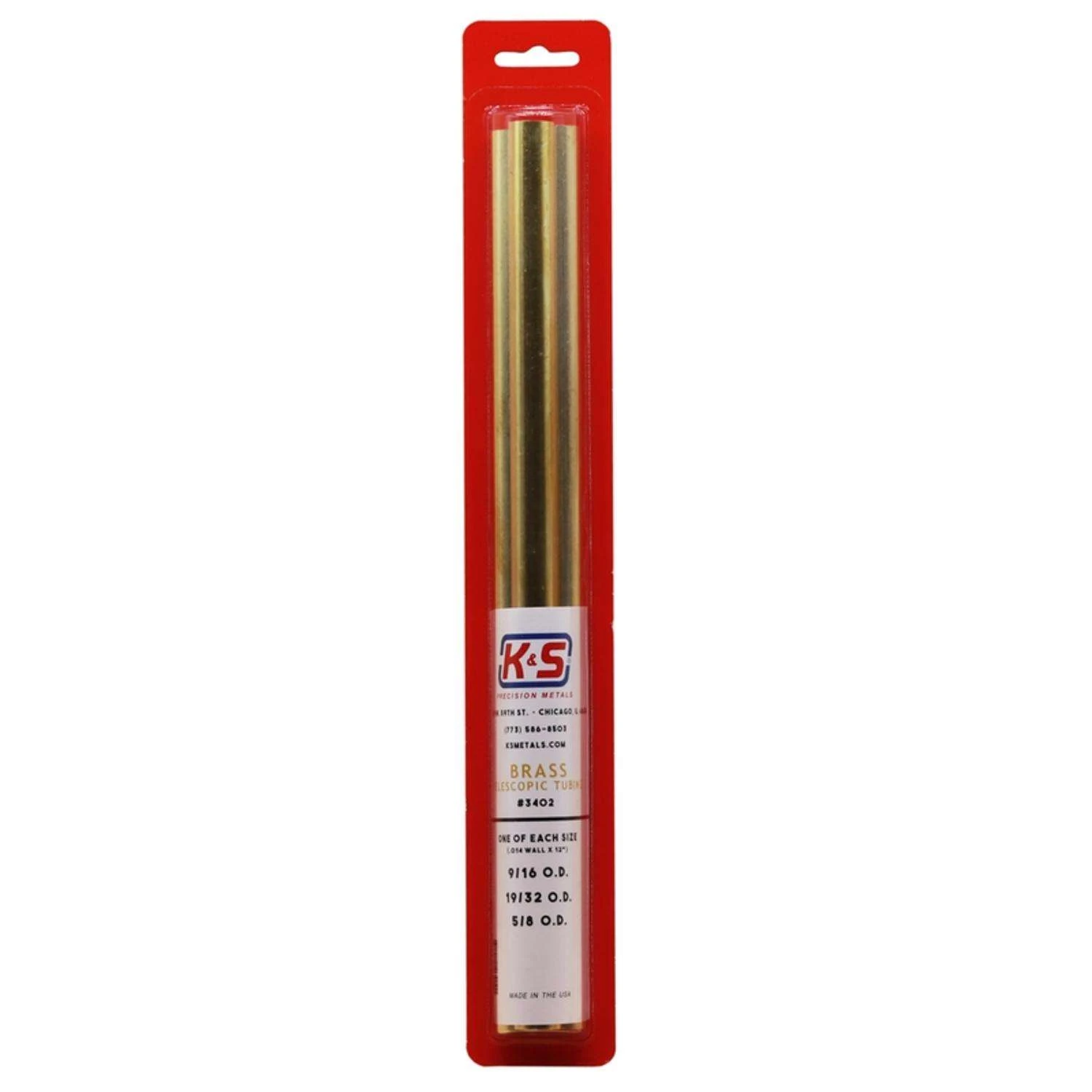K&S 12 In. L Round Brass Tube 3 Pk