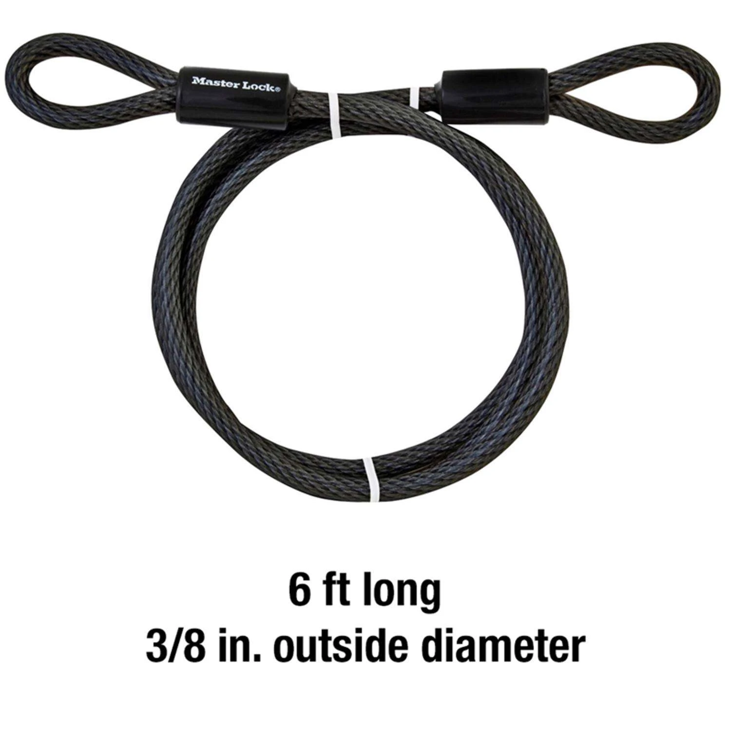 Master Lock 3/8 In. D X 72 In. L Vinyl Coated Steel Flexible Braided Steel Cable - Image 5