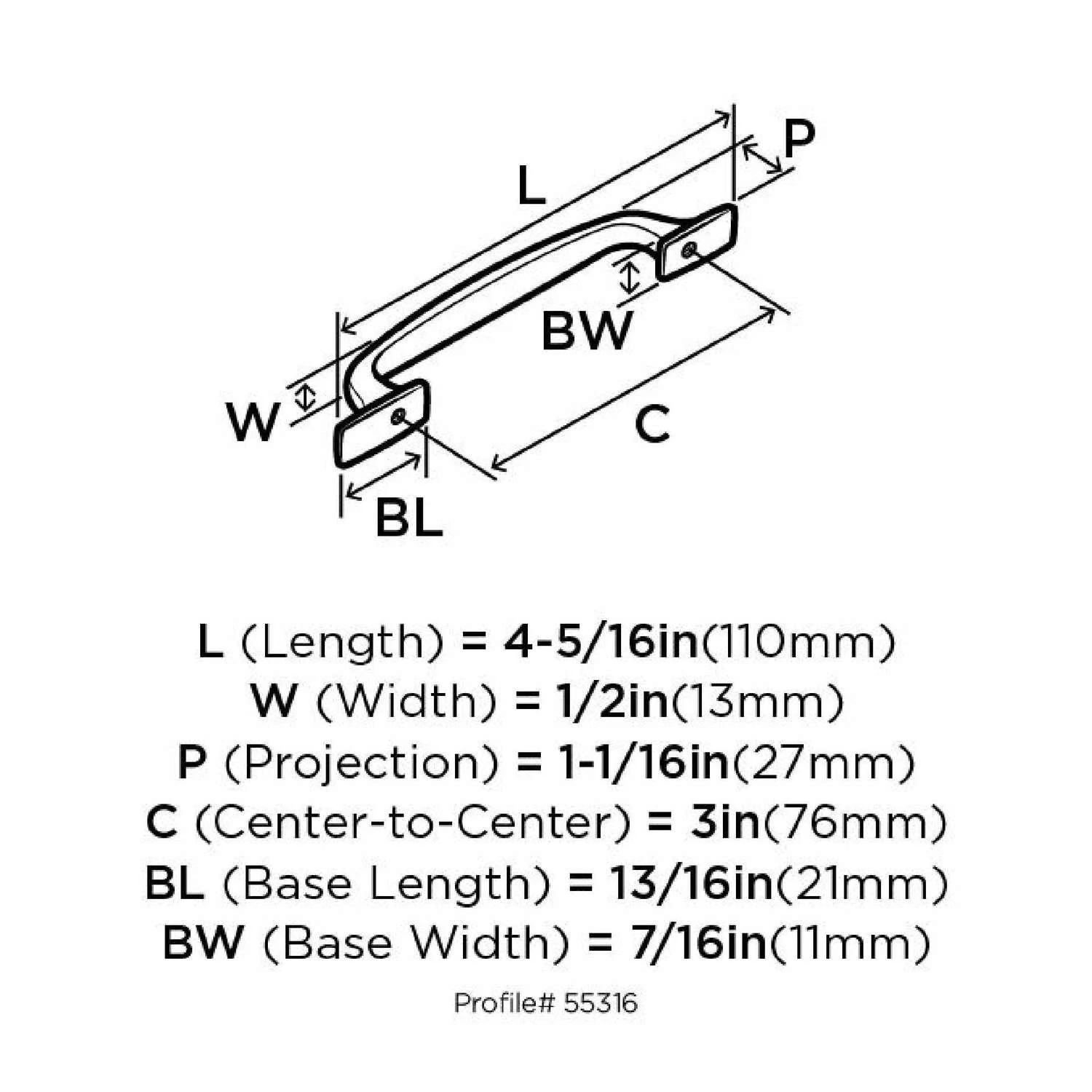 Amerock Highland Ridge Collection Pull Satin Nickel 1 Pk - Image 5