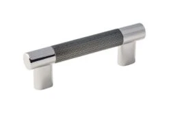 Amerock Esquire Bar Cabinet Pull 3 In. & 3-3/4 In. Gunmetal/Polished Nickel 1 Pk
