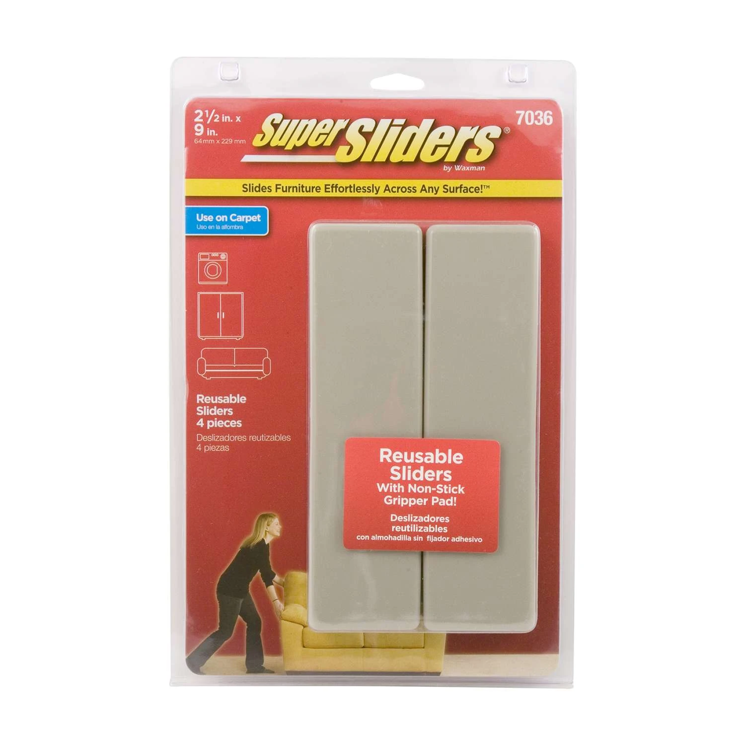 SuperSliders Tan 1-1/2 In. Adhesive Plastic Chair Glide 4 Pk