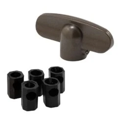 Prime-Line 2.4 In. L Die-Cast Bronze Zinc Universal Casement Tee Handles 2 Pk