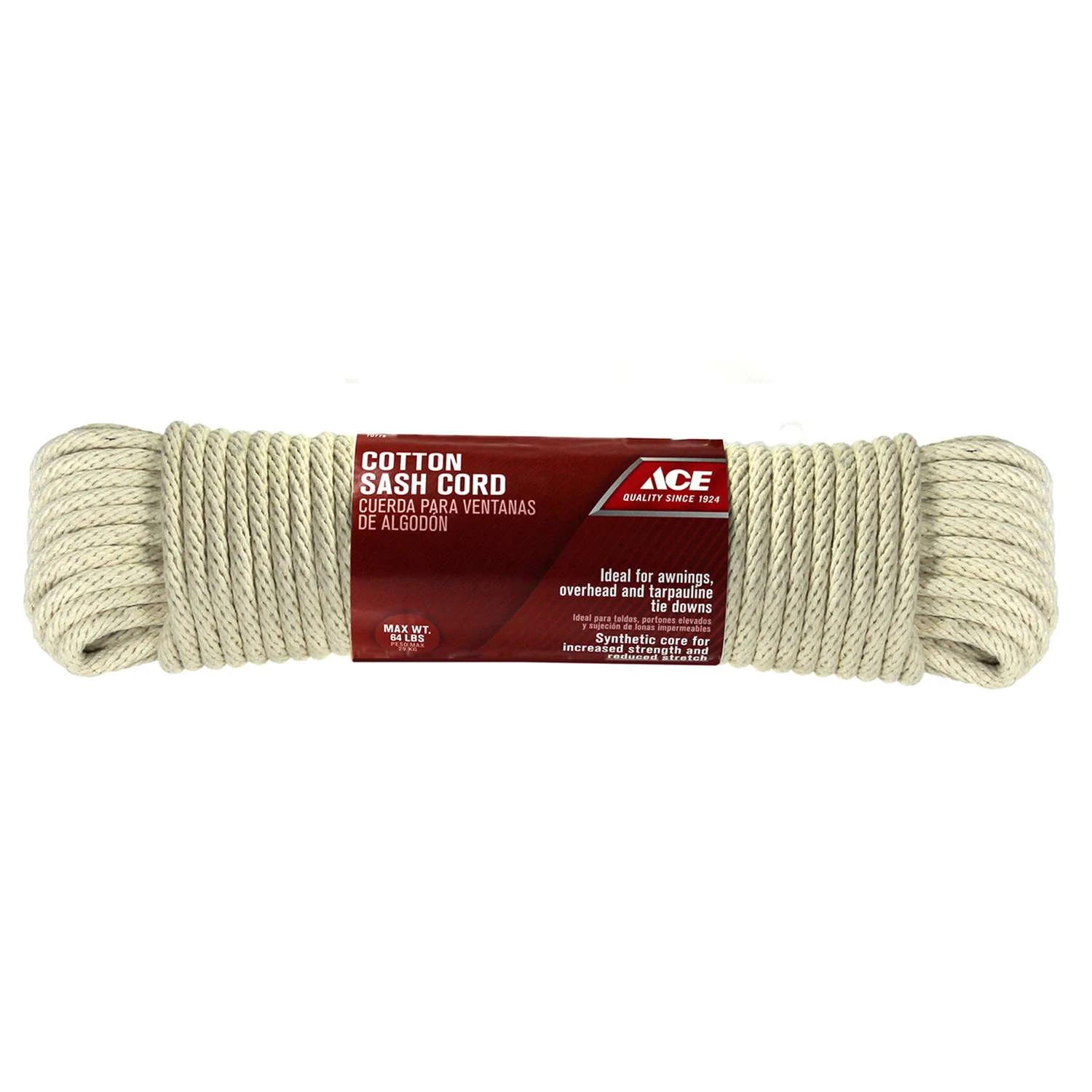 Ace 3/8 In. D X 100 Ft. L White Solid Braided Cotton Cord